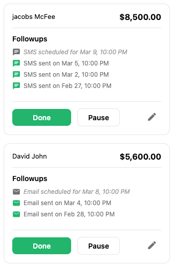 InvoiceFollow App Screenshot